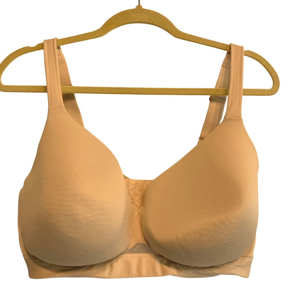 Cacique Full Coverage Bra 38F Lightly Lined Wire-Free Nude Beige